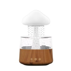 Umidificator in forma de norisor, picaturi de ploaie antigravitational, capacitate 1L, din plastic, alb/maro foto