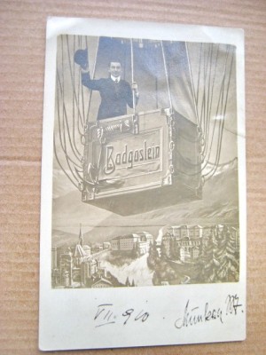 A622-Salutari din Badgoslein in balon-Carte Postala veche. foto