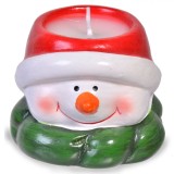 Lum&acirc;nare Decorativă Ceramică, Om de Zăpadă, 8x6x6 cm, Multicolor, Oem