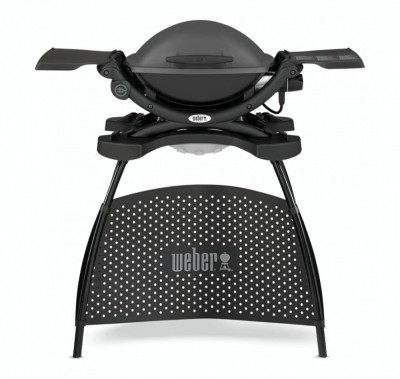 Gratar electric Weber Q 2400 - Antracit cu suport cu suprafata mare de gatit foto