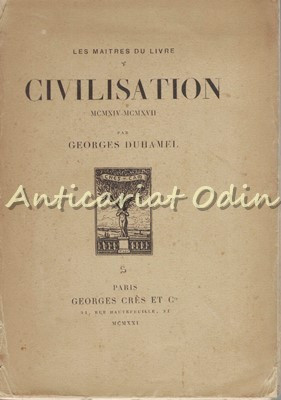 Civilisation - Georges Duhamel - 1921 foto