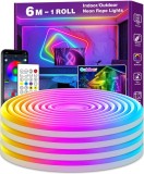 Cumpara ieftin Banda LED Neon RGB 6m LETIANPAI, Control App si Telecomanda, Waterproof, Sincronizare Muzica