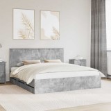 Cumpara ieftin Cadru de pat Gri din beton 180 x 200 cm Lemn Ingineresc