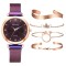Set cadou cu ceas de dama Rinnandy mov cu patru bratari