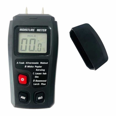 Tester umiditate lemn, Contor digital de umiditate pentru lemn, ABS, Negru foto