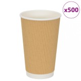 vidaXL Cești de cafea din h&acirc;rtie 500 buc 16 oz 400 ml roșu și negru