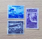 Lot 3 Timbre Romania 1954 Ziua Marinei Ziua Minierului Casa de Ajutor Reciproc Stampilate - RO1