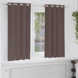 vidaXL Perdele cu perdele 2 pcs Maro &icirc;nchis Poliester