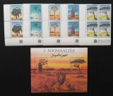 SOMALIA-ARBORI SI LEI -4x5Val.+1 Colita**SOM 121A, Africa, Fauna