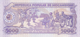 MOZAMBIC 5.000 meticais 1989 UNC, clasor A1