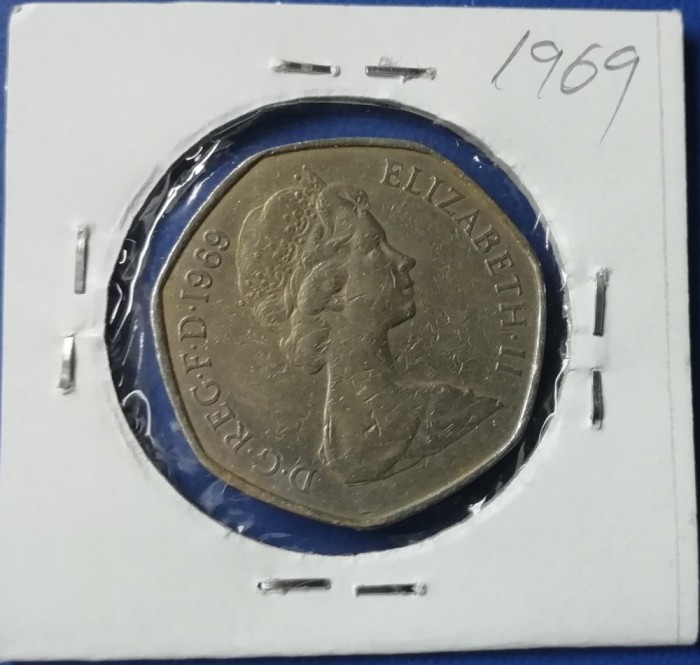 M3 C50 - Moneda foarte veche - Anglia - fifty pence - 1969