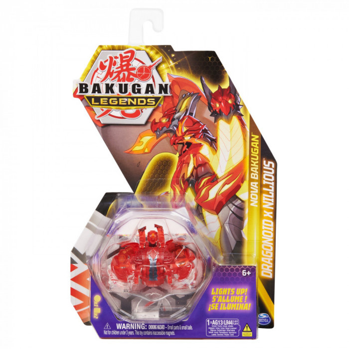 Figurina Bakugan Legends Nova - Dragonoid Nillious rosu
