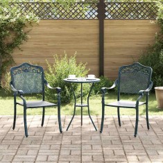 vidaXL Scaun pentru Grădină 2 pcs Verde 55 x 56.5 x 91cm Aluminiu foto