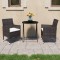 Gossi set mobilier bistro, 3 piese, maro, poliratan/sticla securizata