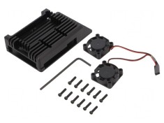 Carcasă Aluminiu Neagră pentru Raspberry Pi 4 B