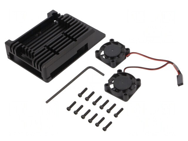 Carcasă Aluminiu Neagră pentru Raspberry Pi 4 B
