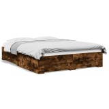 Cumpara ieftin Cadru de pat cu sertare stejar fumuriu 160x200cm lemn prelucrat