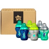 Set biberoane ONL baietei haiosi Tommee Tippee, 260 ml, 6 buc, + 0 luni, Multicolor