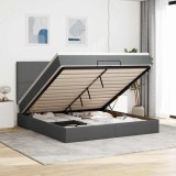 VidaXL Cadru pat otoman cu saltea țesătură gri &icirc;nchis 180x200 cm