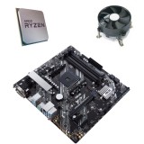 Kit Placa de Baza Asus PRIME B450M-A, AMD Quad Core Ryzen 3 2200G, Cooler