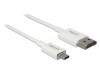 Cablu HDMI la micro HDMI-D T-T 3D 4K 1m Slim Premium Alb, Delock 85149