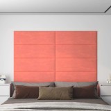 Panouri de perete 12 buc. roz 90x30 cm catifea 3,24 m&sup2;