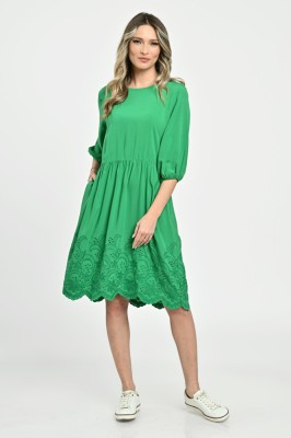 Rochie Medie Dama V262, Verde - L foto