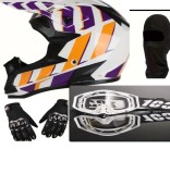 Set casca moto-atv-trotineta-enduro+Ochelari+Manusi+Cagula ,marimi disponibile S,M si L