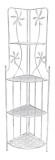 Cumpara ieftin Raft pardoseala de colt 4 polite fier alb 35 x 49 x 160 cm