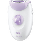 Epilator Silk-Epil 3170, 2 viteze, sistem SoftLift, 20 pensete, Smartlight, alb/lila