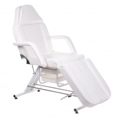 Pat, scaun cosmetica, masaj, BW-263A, cu sertare, piele ecologica, alb foto