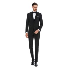 Costum barbati ceremonie slim negru CT009