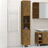 VidaXL Dulap de baie, stejar fumuriu, 30x30x179 cm, lemn prelucrat