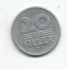 (No2) moneda-UNGARIA -20 FILLER 1973, Europa, Aluminiu