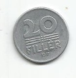 (No2) moneda-UNGARIA -20 FILLER 1973, Europa, Aluminiu