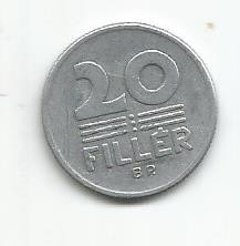 (No2) moneda-UNGARIA -20 FILLER 1973