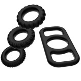Addicted Toys-Set Inele pentru Penis 4 Piese-Silicon, Waterproof