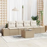 VidaXL Set de canapele pentru grădină 5 pcs Bej, crem 55 x 55 x 37 cm
