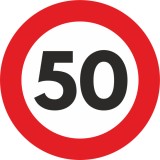 Autocolant Sticker Limita Viteza Reflectorizant - 50km h