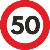 Sticker reflectorizant - SPEED LIMIT - 50km/h