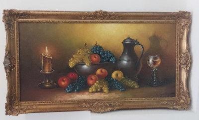 Ulei pe p&amp;acirc;nză o lucrare veche deosebita foto