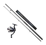 Set complet cu lanseta spinning 2,1 m fibra de compozit si mulineta QFC1000 5 rulmenti si tambur de rezerva, EAGLE KING