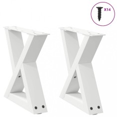 vidaXL Picioare pentru măsuță de cafea, 2 buc., alb, 40x(30-31,3) cm, oțel