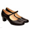 Pantofi dama eleganti din piele naturala negri cu toc de 5 cm cod P143N