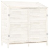 Cumpara ieftin Sopron de gradina, alb, 102x52x112 cm, lemn masiv de brad