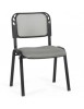 Scaun vizitator HRC 600, metal/mesh, negru, 100 kg, ergonomic, fix