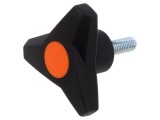 Buton de reglare ELESA+GANTER 63mm M8 Tehnopolimer PA Capac Portocaliu