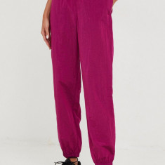 GAP pantaloni de trening femei, culoarea violet, neted