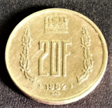 20 FRANC LUXEMBOURG1982 - JEAN GRAND-DUC