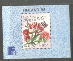Laos 1988 Finlandia perf. sheet Mi.B124 used TA.055